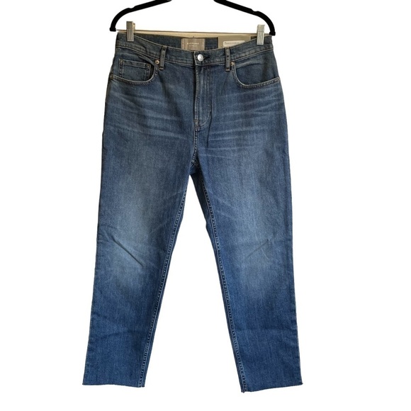 Everlane The Cheeky Crop Ankle Jean High Rise Frayed Raw Hem Size 30 NWT - Picture 1 of 12